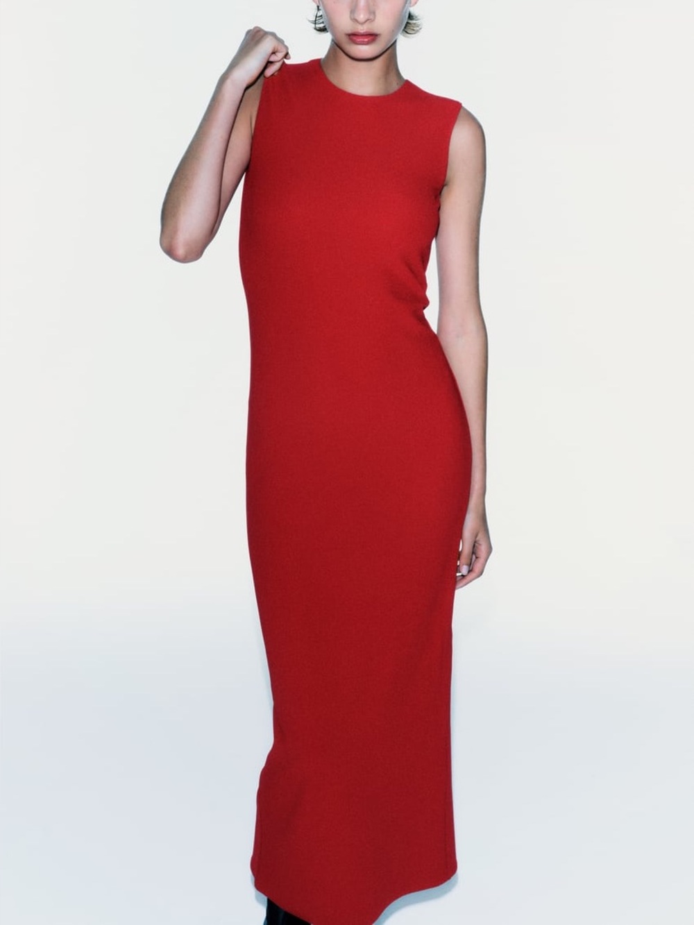 Zara Sleeveless Red Bodycon Maxi Dress